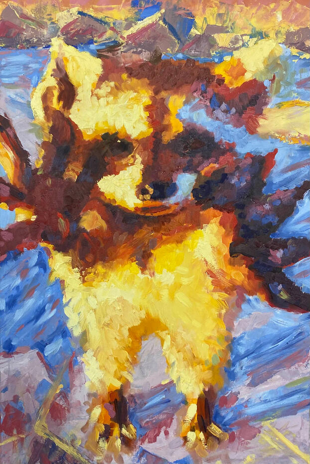 Oil Painting Abstract Raccoon (2024)